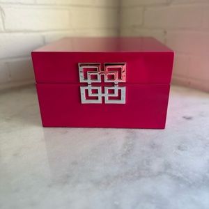 Fuscia decorative Greek key box
